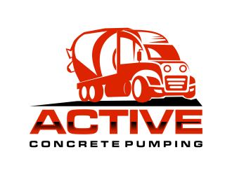 ACTIVE Concrete Pumping logo design by savana