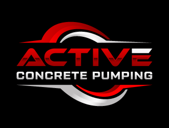 ACTIVE Concrete Pumping logo design by akilis13