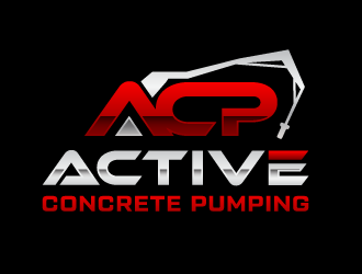 ACTIVE Concrete Pumping logo design by akilis13