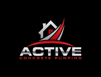 ACTIVE Concrete Pumping logo design by KDesigns