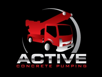 ACTIVE Concrete Pumping logo design by KDesigns