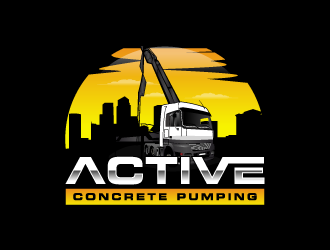 ACTIVE Concrete Pumping logo design by torresace