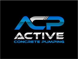 ACTIVE Concrete Pumping logo design by mutafailan