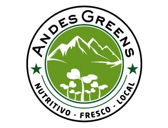 Company name: ANDES GREENS . Slogan: Nutritivo - Fresco - Local logo design by Suvendu