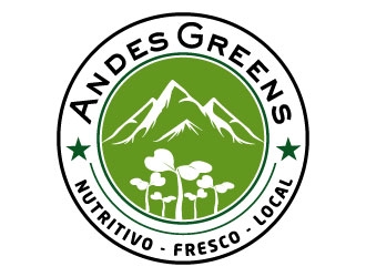 Company name: ANDES GREENS . Slogan: Nutritivo - Fresco - Local logo design by Suvendu