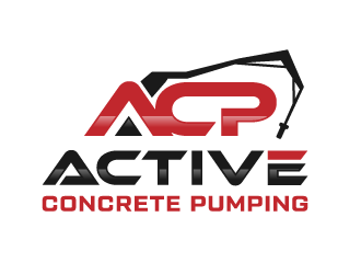 ACTIVE Concrete Pumping logo design by akilis13