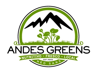 Company name: ANDES GREENS . Slogan: Nutritivo - Fresco - Local logo design by Suvendu