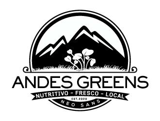 Company name: ANDES GREENS . Slogan: Nutritivo - Fresco - Local logo design by Suvendu