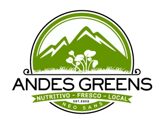 Company name: ANDES GREENS . Slogan: Nutritivo - Fresco - Local logo design by Suvendu