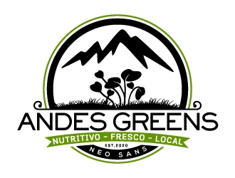 Company name: ANDES GREENS . Slogan: Nutritivo - Fresco - Local logo design by Suvendu