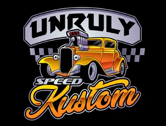 Unruly speed kustom  logo design by DreamLogoDesign