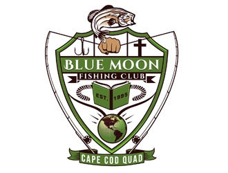 Blue Moon Fishing Club logo design by DreamLogoDesign