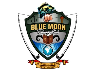 Blue Moon Fishing Club logo design by DreamLogoDesign