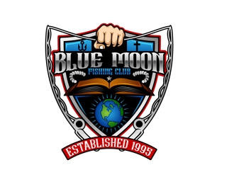 Blue Moon Fishing Club logo design by DreamLogoDesign