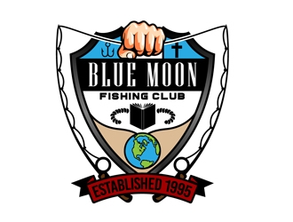 Blue Moon Fishing Club Logo Design - 48hourslogo