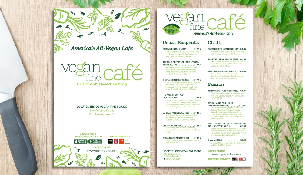 Vegan Fine Cafe logo design by LogOExperT