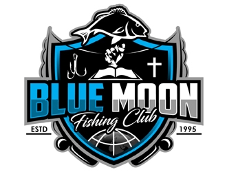 Blue Moon Fishing Club logo design by MAXR