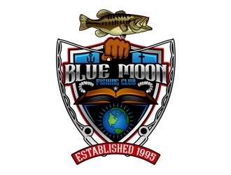 Blue Moon Fishing Club logo design by DreamLogoDesign