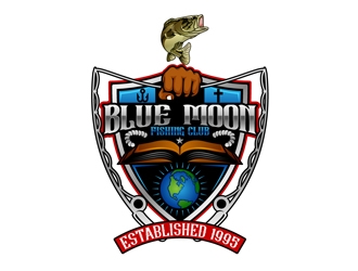 Blue Moon Fishing Club logo design by DreamLogoDesign