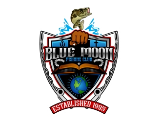 Blue Moon Fishing Club logo design by DreamLogoDesign