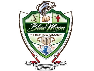 Blue Moon Fishing Club logo design by REDCROW