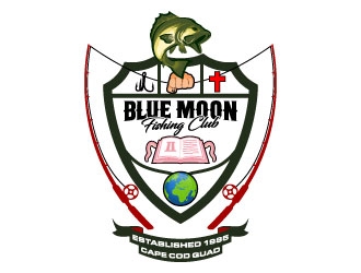 Blue Moon Fishing Club logo design by daywalker