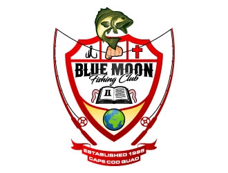 Blue Moon Fishing Club logo design by daywalker