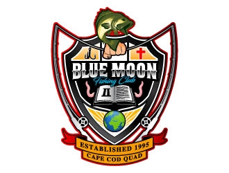 Blue Moon Fishing Club logo design by daywalker