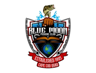 Blue Moon Fishing Club logo design by DreamLogoDesign