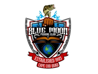 Blue Moon Fishing Club logo design by DreamLogoDesign