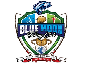 Blue Moon Fishing Club logo design by REDCROW