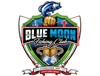 Blue Moon Fishing Club logo design by REDCROW