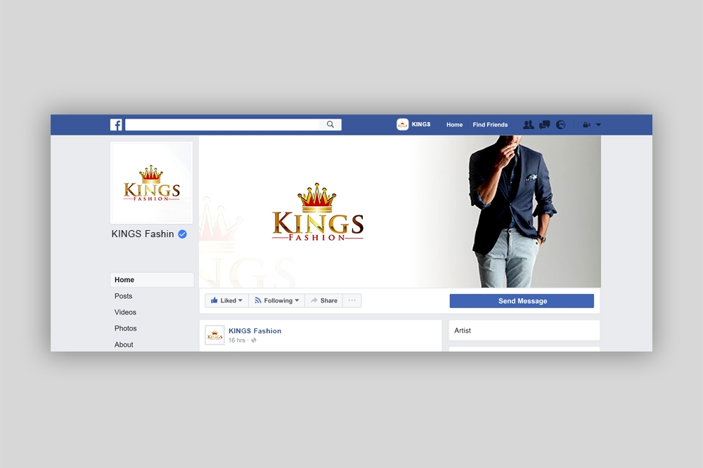 Kings Fashion  logo design by Ulid