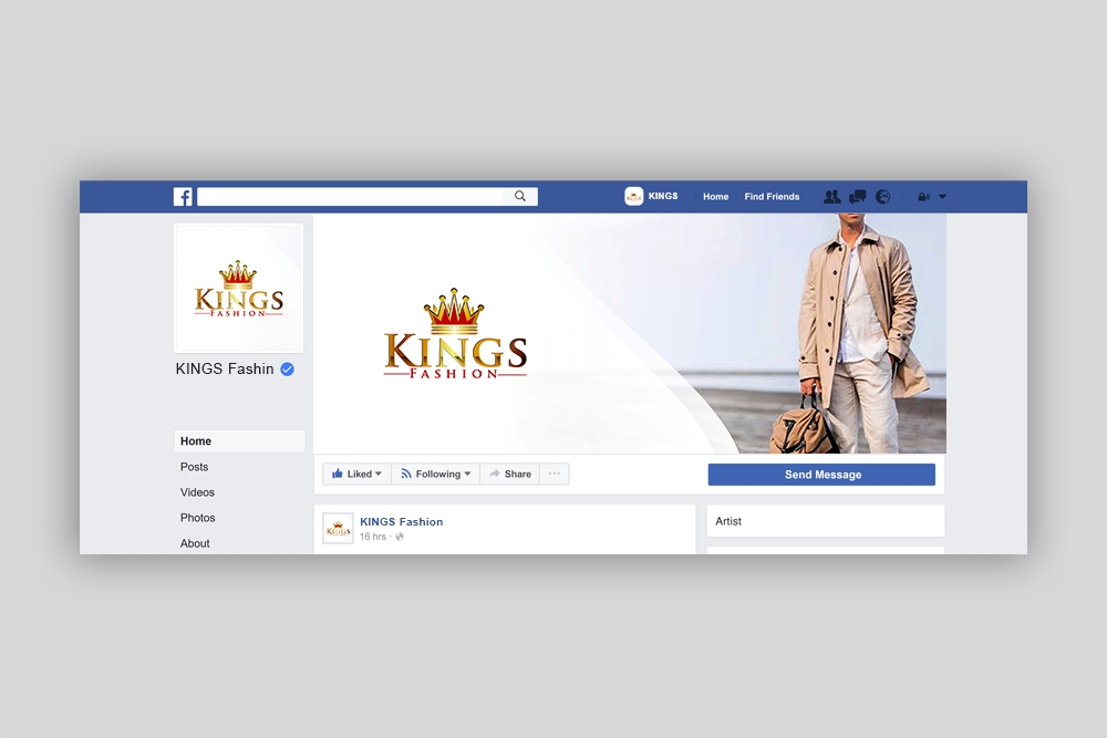 Kings Fashion  logo design by Ulid