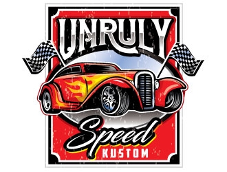 Unruly speed kustom  logo design by REDCROW