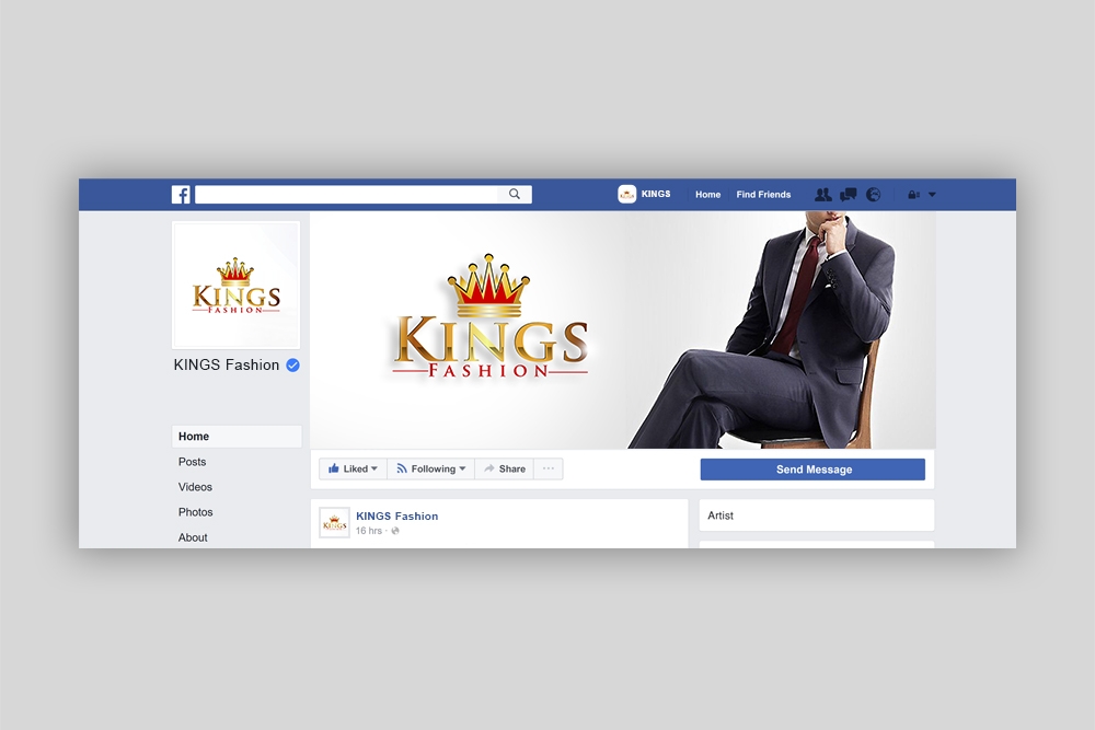 Kings Fashion  logo design by Ulid