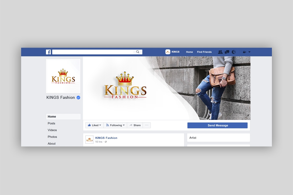 Kings Fashion  logo design by Ulid