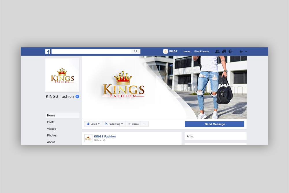 Kings Fashion  logo design by Ulid