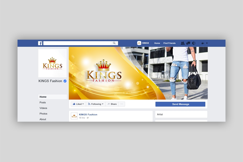 Kings Fashion  logo design by Ulid