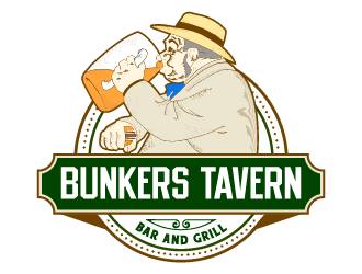 Bunkers Tavern  logo design by Ultimatum