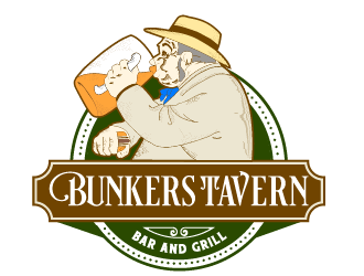 Bunkers Tavern  logo design by Ultimatum