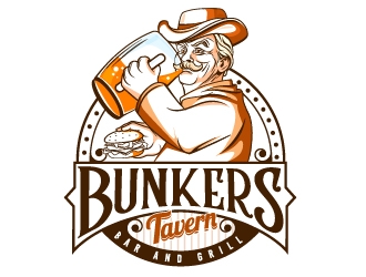 Bunkers Tavern  logo design by Suvendu