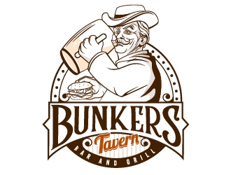 Bunkers Tavern  logo design by Suvendu