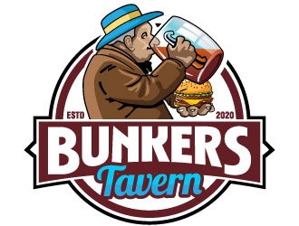 Bunkers Tavern  logo design by Suvendu