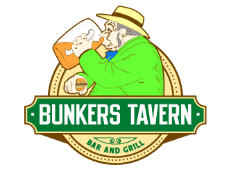 Bunkers Tavern  logo design by Ultimatum