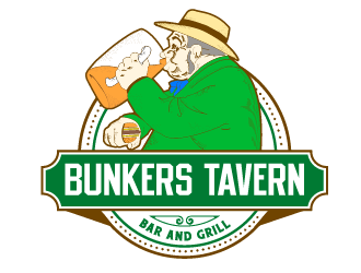 Bunkers Tavern  logo design by Ultimatum