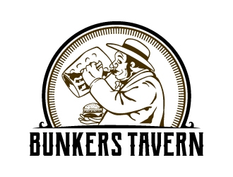 Bunkers Tavern  logo design by iamjason