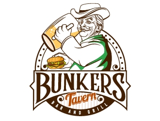 Bunkers Tavern  logo design by Suvendu