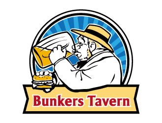 Bunkers Tavern  logo design by cube_man