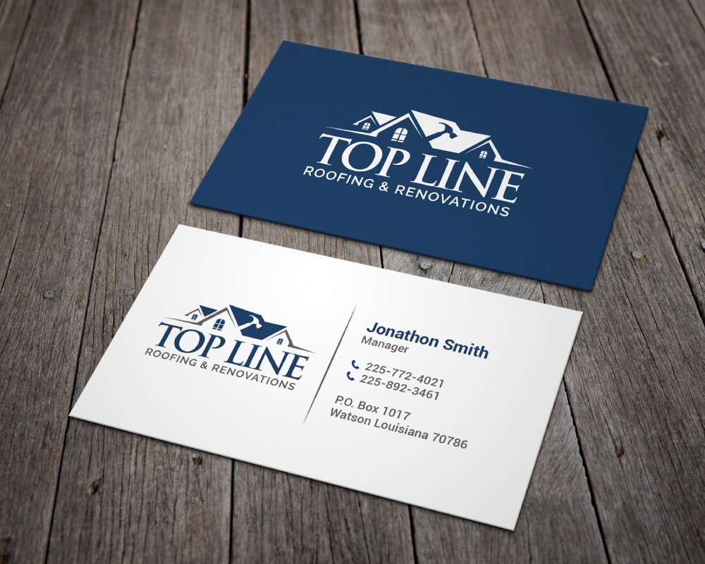 Top Line Roofing & Renovations logo design by Boomstudioz